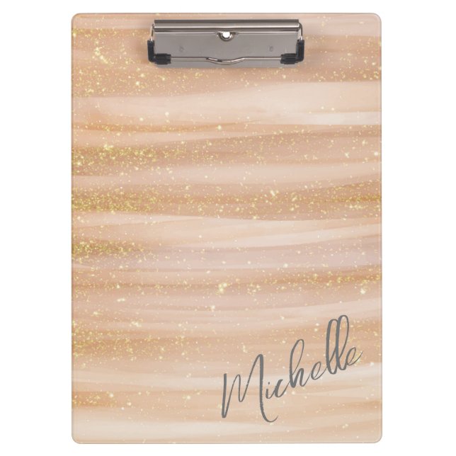 Modern Abstract Paint Strokes with Glitter  Clipbo Clipboard (Front)