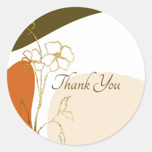 Modern abstract paint thank you classic round sti sticker