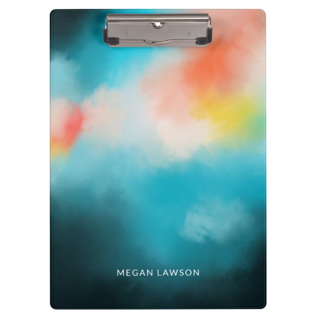 Modern Abstract Painted Galaxy  Clipboard (Front)