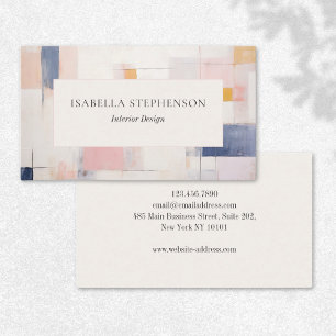 Modern Abstract Painted Neutral Minimalist Business Card