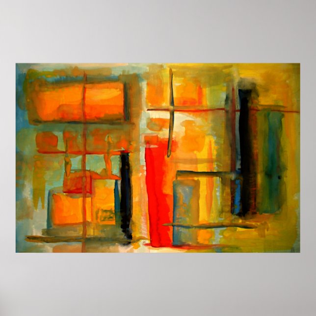 Modern Abstract Painting Art Poster (Front)