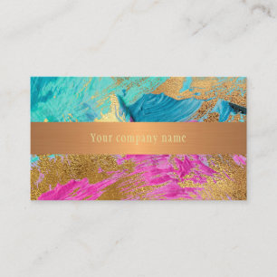 Modern abstract painting copper gold company name business card