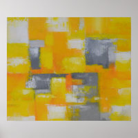 modern abstract painting grey yellow white