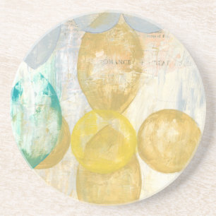 Modern Abstract Painting on Newsprint Coaster