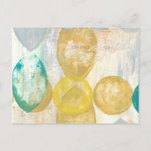 Modern Abstract Painting on Newsprint Postcard