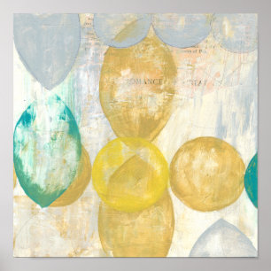 Modern Abstract Painting on Newsprint Poster