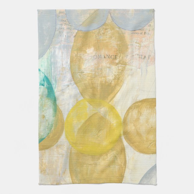 Modern Abstract Painting on Newsprint Tea Towel (Vertical)