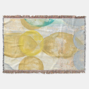 Modern Abstract Painting on Newsprint Throw Blanket