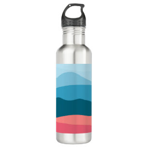 Modern Abstract Pastel Blue Pink Mountains 710 Ml Water Bottle