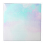 Modern Abstract Pastel Blue & Purple Watercolor Ceramic Tile<br><div class="desc">A ceramic tile with a modern abstract watercolor design. Blue and purple colours mix and mingle together in a soft pastel coloured abstract pattern. A soft misty dreamy feel to this design. Artistic,  stylish and beautiful.</div>