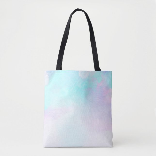 Modern Abstract Pastel Blue & Purple Watercolor Tote Bag (Front)