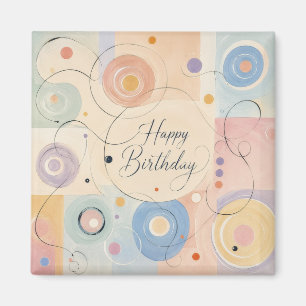Modern Abstract Pastel Circles Swirls Magnet