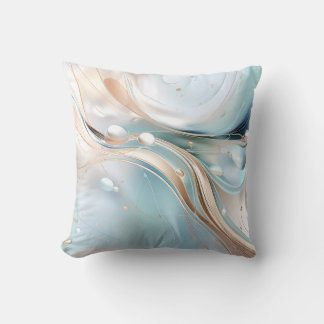 Modern abstract pastel light blue and blush pink cushion