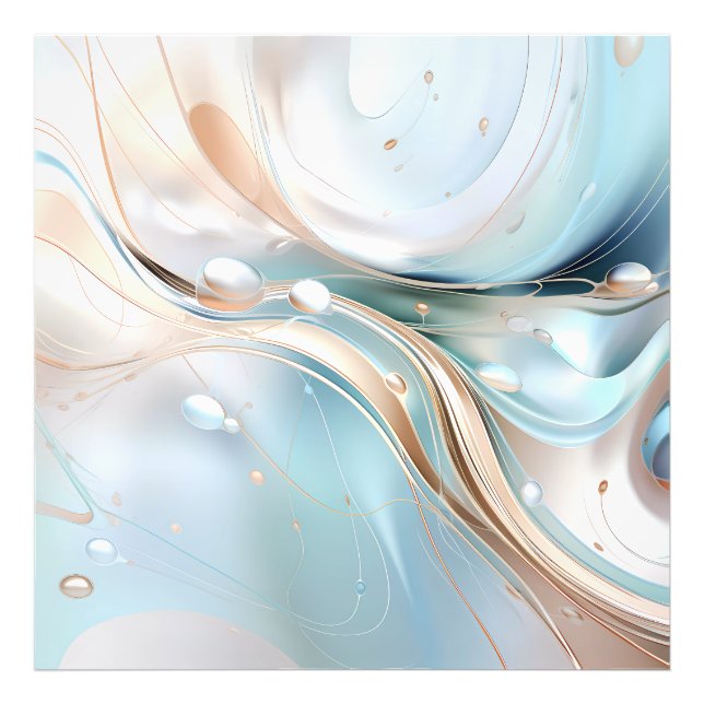 Modern abstract pastel light blue and blush pink photo print (Front)