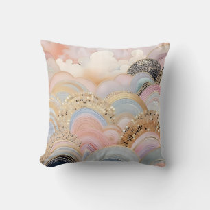 Modern abstract pastel light pink and beige cushion