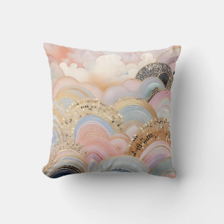 Modern abstract pastel light pink and beige cushion