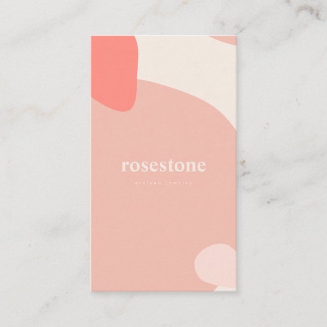 Modern Abstract Pastel Pink Blush Coral Shapes Business Card (Front)