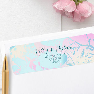 Modern Abstract Pastel Wedding Address Return Address Label