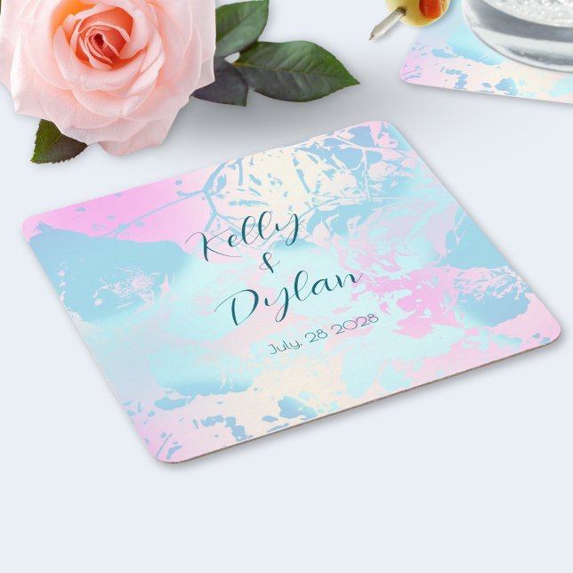 Modern Abstract Pastel Wedding Paper Coaster (Creator Uploaded)