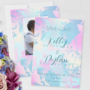 Modern Abstract Pastel Wedding Save The Date
