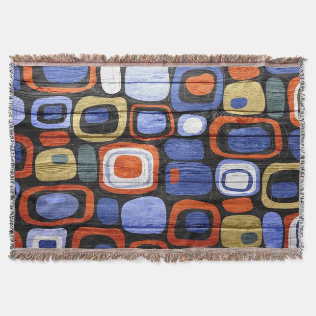 Modern Abstract Pastel Wood Look Throw Blanket (Front)