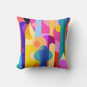 Modern abstract pattern bright colourful decorativ cushion