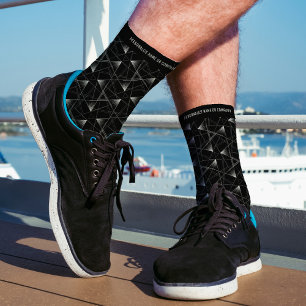  Modern Abstract Pattern Design Black White Custom Socks