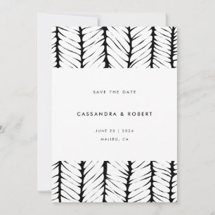 Modern Abstract Pattern Graphic Black White Save The Date