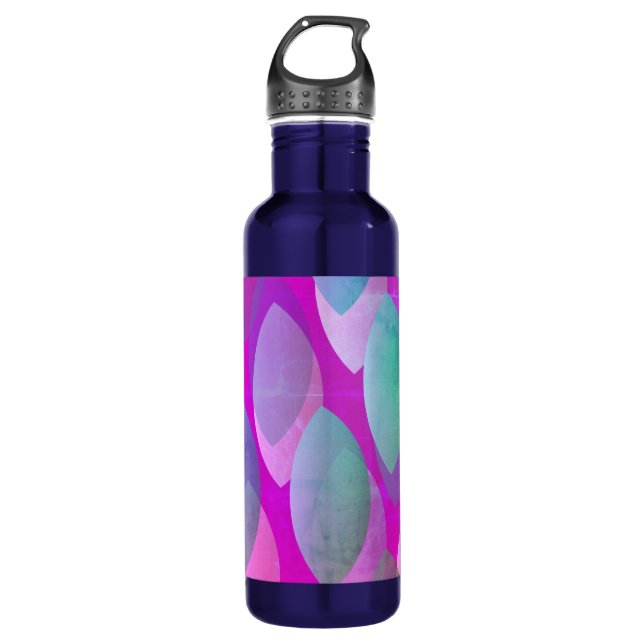 Modern Abstract Pattern | Magenta Purple Pink Teal 710 Ml Water Bottle (Front)