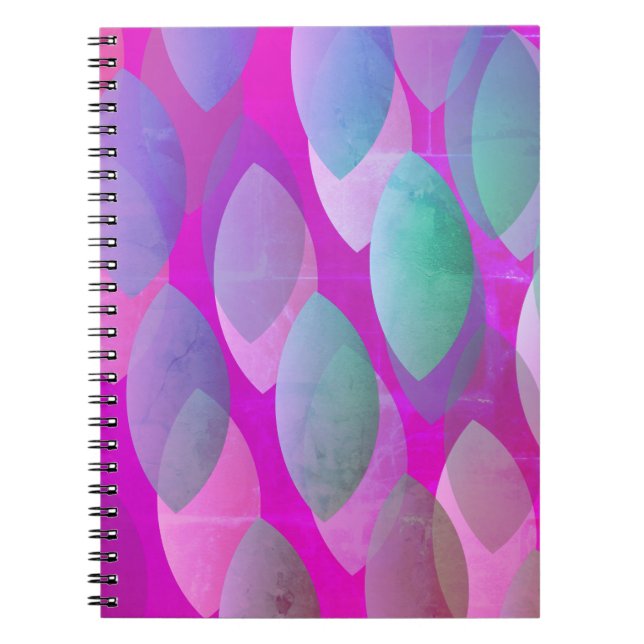 Modern Abstract Pattern | Magenta Purple Pink Teal Notebook (Front)