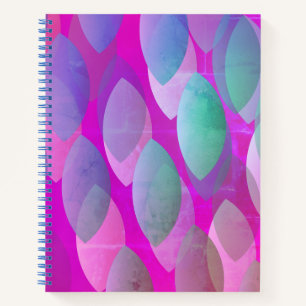 Modern Abstract Pattern   Magenta Purple Pink Teal Notebook