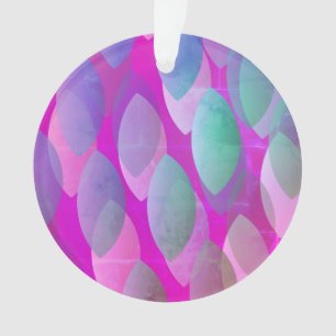 Modern Abstract Pattern   Magenta Purple Pink Teal Ornament
