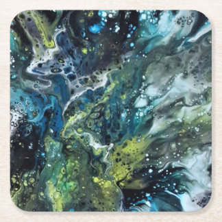 Modern abstract pattern square paper coaster