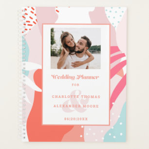 Modern Abstract Pattern   Wedding Photo Monthly Planner