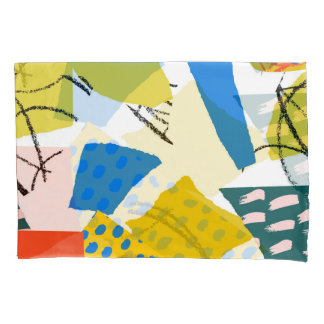Modern Abstract Pattern with Shapes. Pillowcase