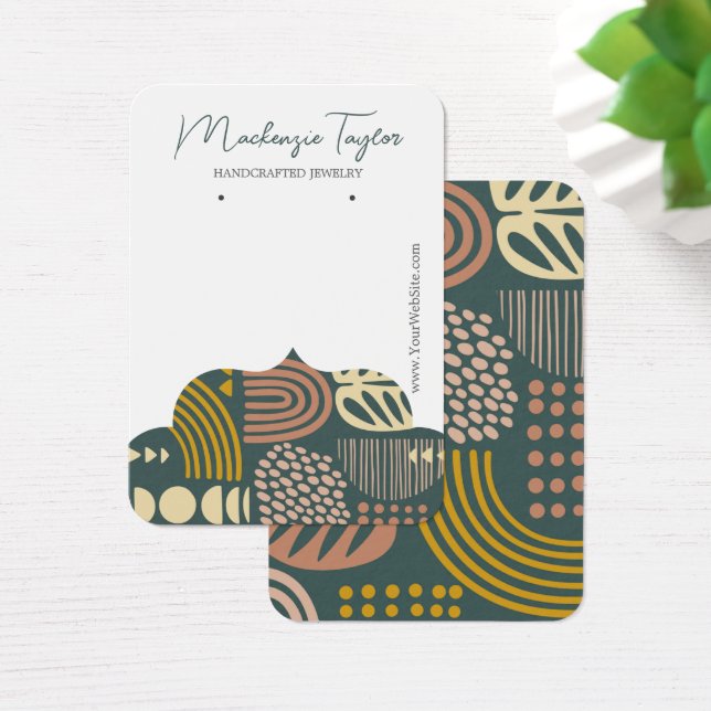 Modern Abstract Personalised Earring Display Card (Desk)