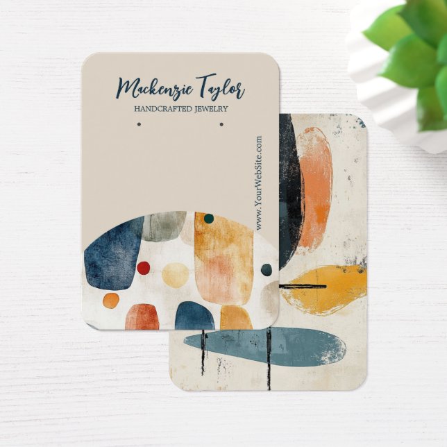 Modern Abstract Personalised Earring Display Card (Desk)