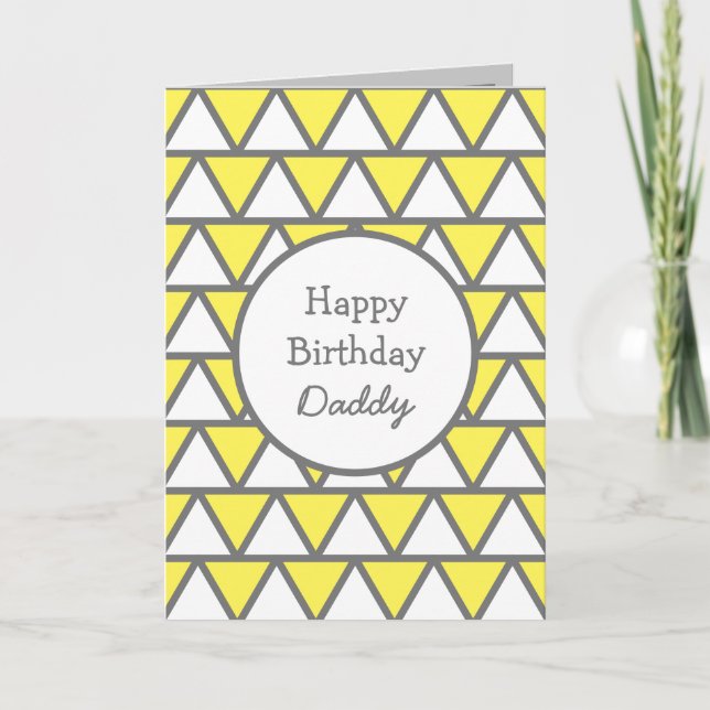Modern Abstract Personalised Happy Birthday Daddy Card (Front)