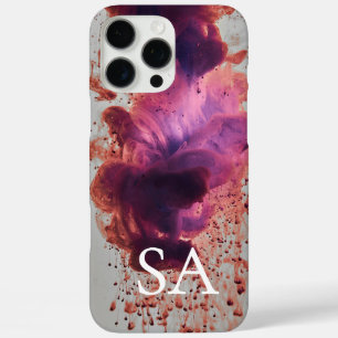 Modern Abstract Phone Case with Initials & Name
