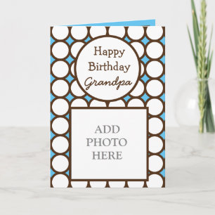 Modern Abstract Photo Card Happy Birthday Grandpa