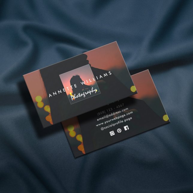 Modern abstract photo photographer  business card (Creator Uploaded)