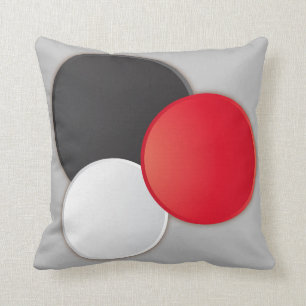 Modern abstract pillow black, red, white, grey