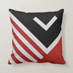 Modern abstract pillow black, red, white, grey