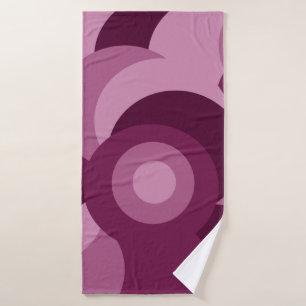 Modern Abstract pink and purple circles art Bath Towel
