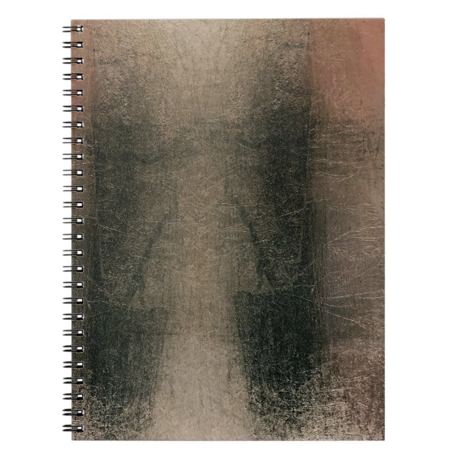 Modern Abstract Pink Black Gold Grunge Notebook (Front)