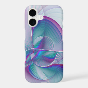 Modern Abstract Pink Blue Turquoise Fractal Art