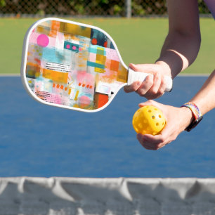 Modern Abstract Pink Pickleball Paddle