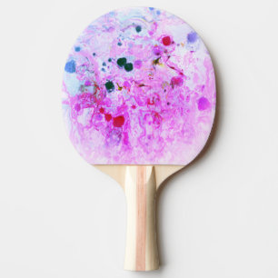 Modern Abstract Pink Red Blue Purple Template Ping Pong Paddle