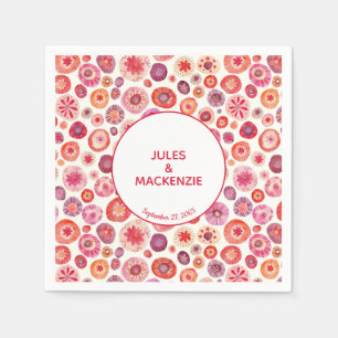 Modern Abstract Pink Watercolor Circles Napkin