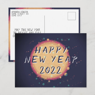 Modern Abstract Planet Happy New Year 2023 Postcard